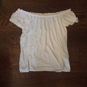 hollister off the shoulder white top